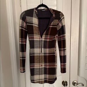 Plaid Long Sleeve Dress